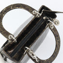 Christian Dior Trotter Canvas Hand Bag Enamel 2way Brown Silver Auth yk20020-6