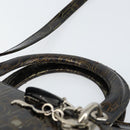 Christian Dior Trotter Canvas Hand Bag Enamel 2way Brown Silver Auth yk20020-14
