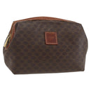 CELINE Macadam Canvas Pouch PVC Leather Brown Gold Auth yk20021-1