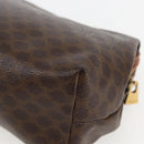CELINE Macadam Canvas Pouch PVC Leather Brown Gold Auth yk20021-10