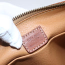 CELINE Macadam Canvas Pouch PVC Leather Brown Gold Auth yk20021-13