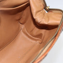 CELINE Macadam Canvas Pouch PVC Leather Brown Gold Auth yk20021-15