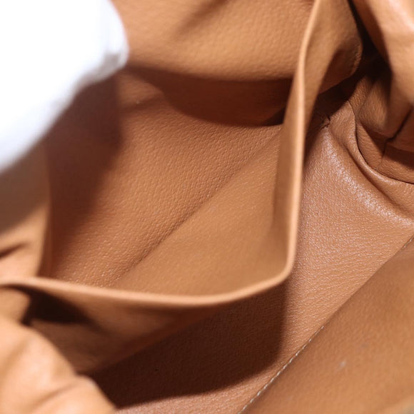 CELINE Macadam Canvas Pouch PVC Leather Brown Gold Auth yk20021