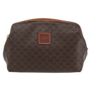 CELINE Macadam Canvas Pouch PVC Leather Brown Gold Auth yk20021-2