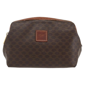 CELINE Macadam Canvas Pouch PVC Leather Brown Gold Auth yk20021 - 0