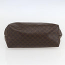 CELINE Macadam Canvas Pouch PVC Leather Brown Gold Auth yk20021-7