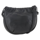 LOEWE Anagram Shoulder Bag Leather Black Gold Auth yk20023-1