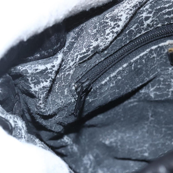 LOEWE Anagram Shoulder Bag Leather Black Gold Auth yk20023