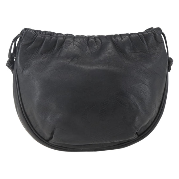 LOEWE Anagram Shoulder Bag Leather Black Gold Auth yk20023