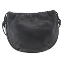 LOEWE Anagram Shoulder Bag Leather Black Gold Auth yk20023-2