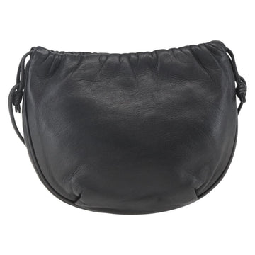 LOEWE Anagram Shoulder Bag Leather Black Gold Auth yk20023 - 0