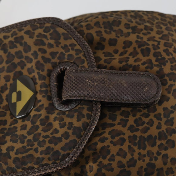 BOTTEGA VENETA Backpack Nylon Brown Gold Auth yk20025