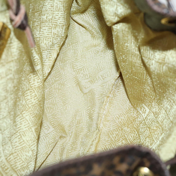 BOTTEGA VENETA Backpack Nylon Brown Gold Auth yk20025