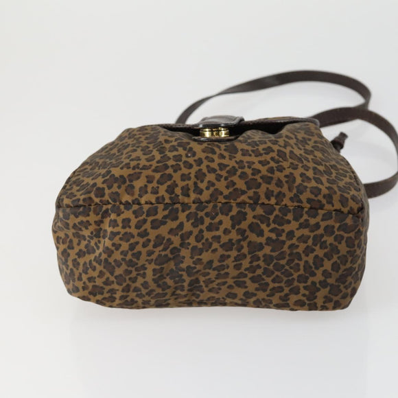 BOTTEGA VENETA Backpack Nylon Brown Gold Auth yk20025