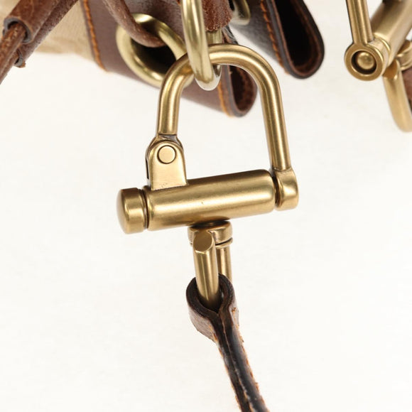 GUCCI GG Canvas Shoulder Bag Beige Gold Auth yk20026