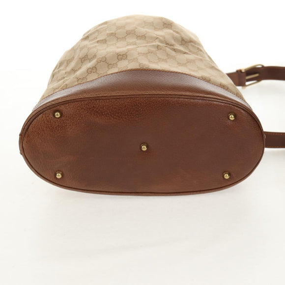 GUCCI GG Canvas Shoulder Bag Beige Gold Auth yk20026