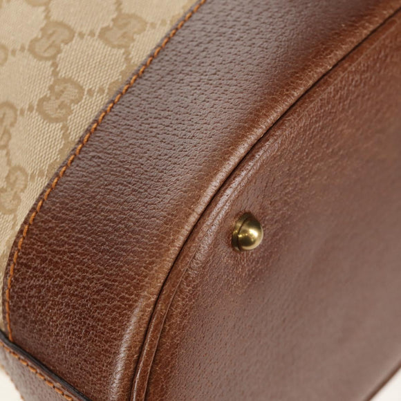 GUCCI GG Canvas Shoulder Bag Beige Gold Auth yk20026