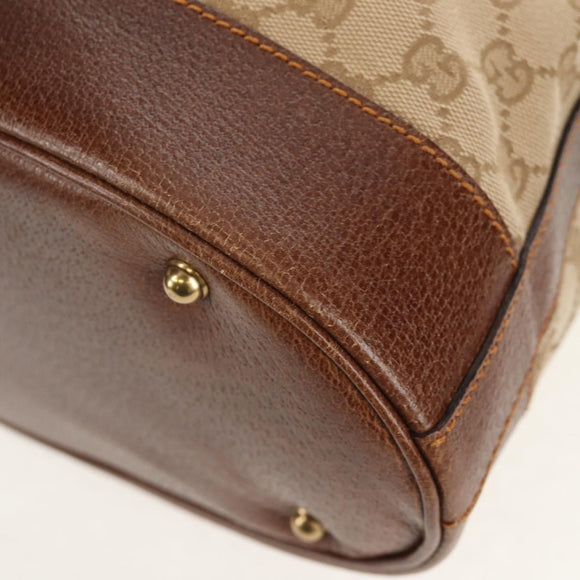 GUCCI GG Canvas Shoulder Bag Beige Gold Auth yk20026