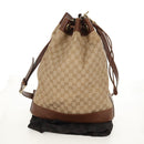 GUCCI GG Canvas Shoulder Bag Beige Gold Auth yk20026-27