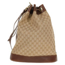 GUCCI GG Canvas Shoulder Bag Beige Gold Auth yk20026-3