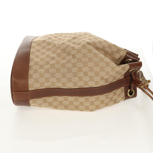 GUCCI GG Canvas Shoulder Bag Beige Gold Auth yk20026