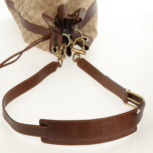 GUCCI GG Canvas Shoulder Bag Beige Gold Auth yk20026