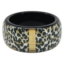 Christian Dior Leopard Pattern Bracelet plastic Black Gold Auth yk20027-2