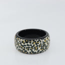 Christian Dior Leopard Pattern Bracelet plastic Black Gold Auth yk20027-4
