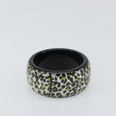 Christian Dior Leopard Pattern Bracelet plastic Black Gold Auth yk20027-5