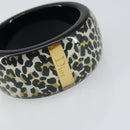 Christian Dior Leopard Pattern Bracelet plastic Black Gold Auth yk20027-7