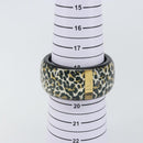 Christian Dior Leopard Pattern Bracelet plastic Black Gold Auth yk20027-8