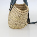 Chloe Bucket Bag Marcie Hand Bag Straw Blue Beige Auth yk20030-4