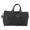 Christian Dior Trotter Canvas Boston Bag PVC 2way Black Gold Auth yk20032-1