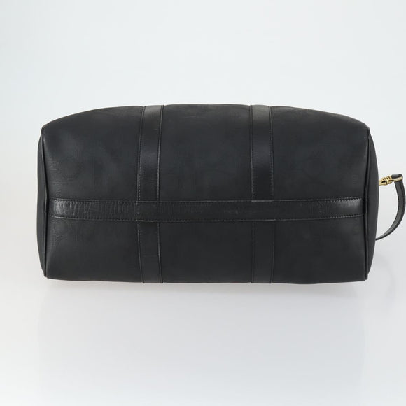 Christian Dior Trotter Canvas Boston Bag PVC 2way Black Gold Auth yk20032