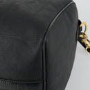 Christian Dior Trotter Canvas Boston Bag PVC 2way Black Gold Auth yk20032-17