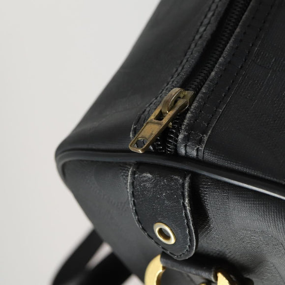 Christian Dior Trotter Canvas Boston Bag PVC 2way Black Gold Auth yk20032