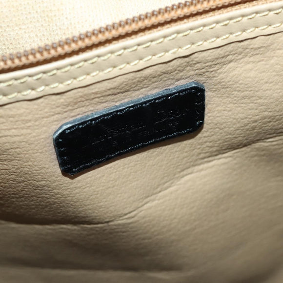 Christian Dior Trotter Canvas Boston Bag PVC 2way Black Gold Auth yk20032
