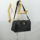 Christian Dior Trotter Canvas Boston Bag PVC 2way Black Gold Auth yk20032-24