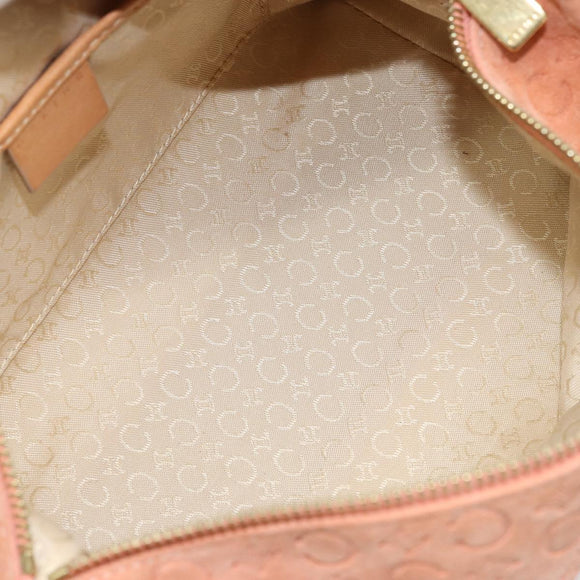 CELINE C Macadam Canvas Shoulder Bag Suede Orange Gold Auth yk20033