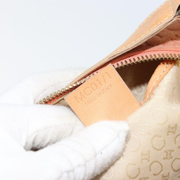 CELINE C Macadam Canvas Shoulder Bag Suede Orange Gold Auth yk20033