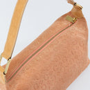 CELINE C Macadam Canvas Shoulder Bag Suede Orange Gold Auth yk20033-6
