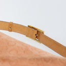 CELINE C Macadam Canvas Shoulder Bag Suede Orange Gold Auth yk20033-8