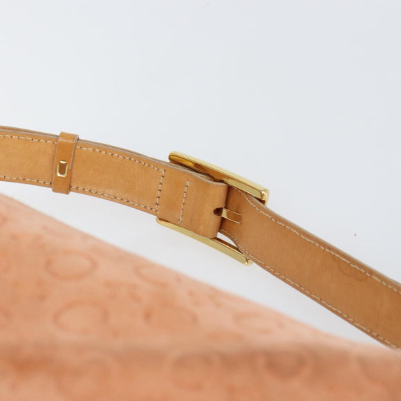 CELINE C Macadam Canvas Shoulder Bag Suede Orange Gold Auth yk20033