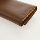 PRADA Key Case Safiano leather Brown Auth yk20038V-16