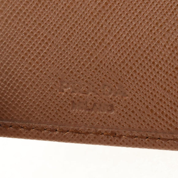 PRADA Key Case Safiano leather Brown Auth yk20038V