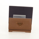 PRADA Key Case Safiano leather Brown Auth yk20038V-12