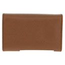 PRADA Key Case Safiano leather Brown Auth yk20038V-2