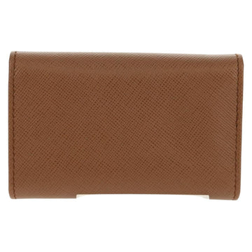 PRADA Key Case Safiano leather Brown Auth yk20038V - 0