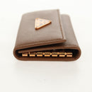 PRADA Key Case Safiano leather Brown Auth yk20038V-3
