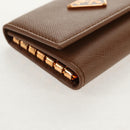 PRADA Key Case Safiano leather Brown Auth yk20038V-7